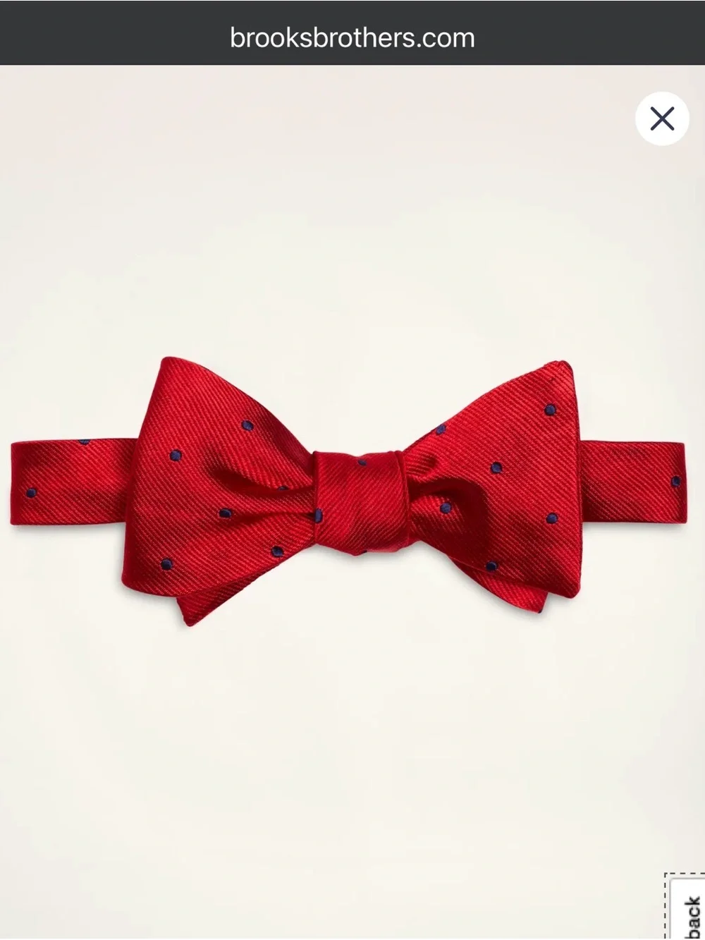 Brooks Brothers 100% Silk Red Blue Polkadot Adjustable Bow Tie 2 1/2 *2 for 20*